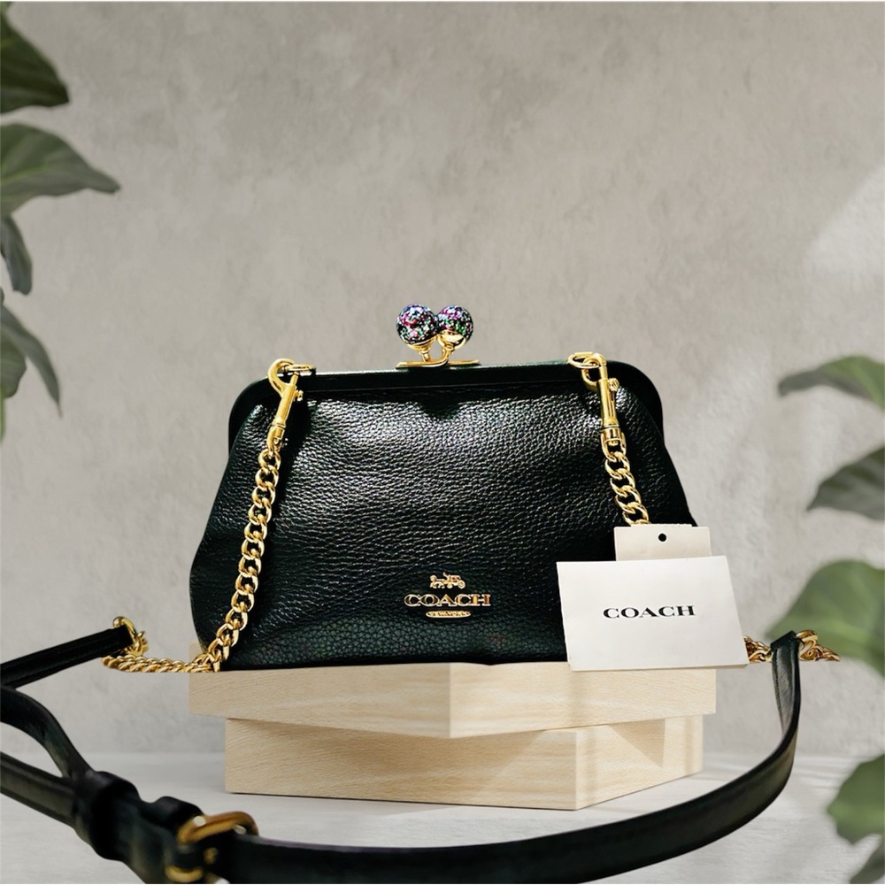 Rare Vintage style Coach Nora Kicelock Crossbody bag Black soft Leather - Picture 5 of 16